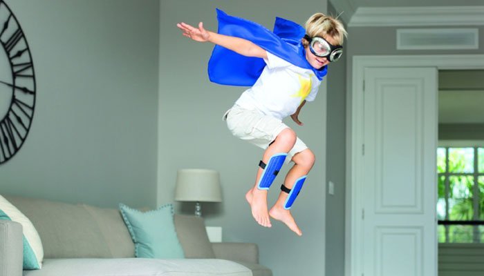 Boy dressed as superhero