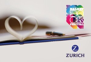 Patrick Manley, CEO of Zurich Insurance plc with David Mc Williams and Sian Smyth, Dalkey Book Festival Directors in Dillon's Park, Dalkey