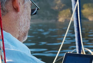 A man running on the beach