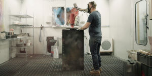 Product designer in a studio