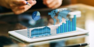 investment graphic on tablet