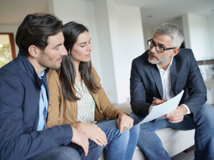 couple getting financial advice