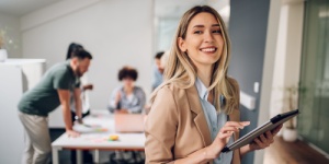 woman in office meeting