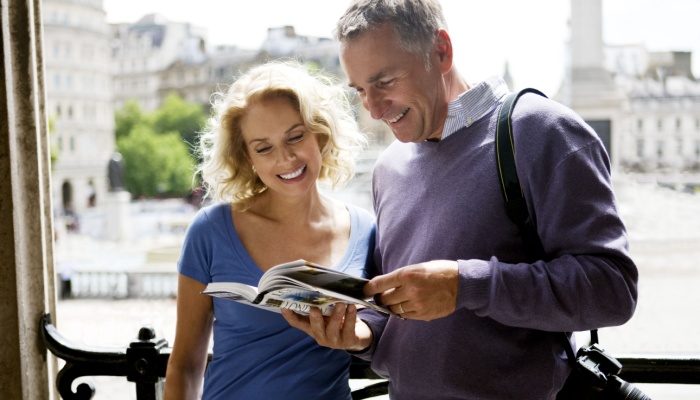 middle aged couple on holiday