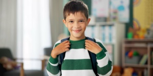 young boy in school