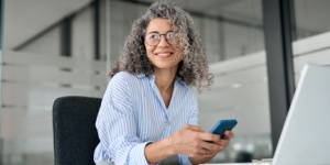 business woman on phone
