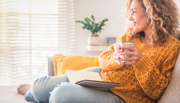 woman relaxing at home