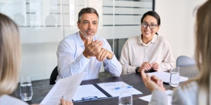 office meeting with company director