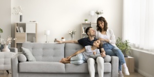 young family at home