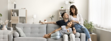 young family at home