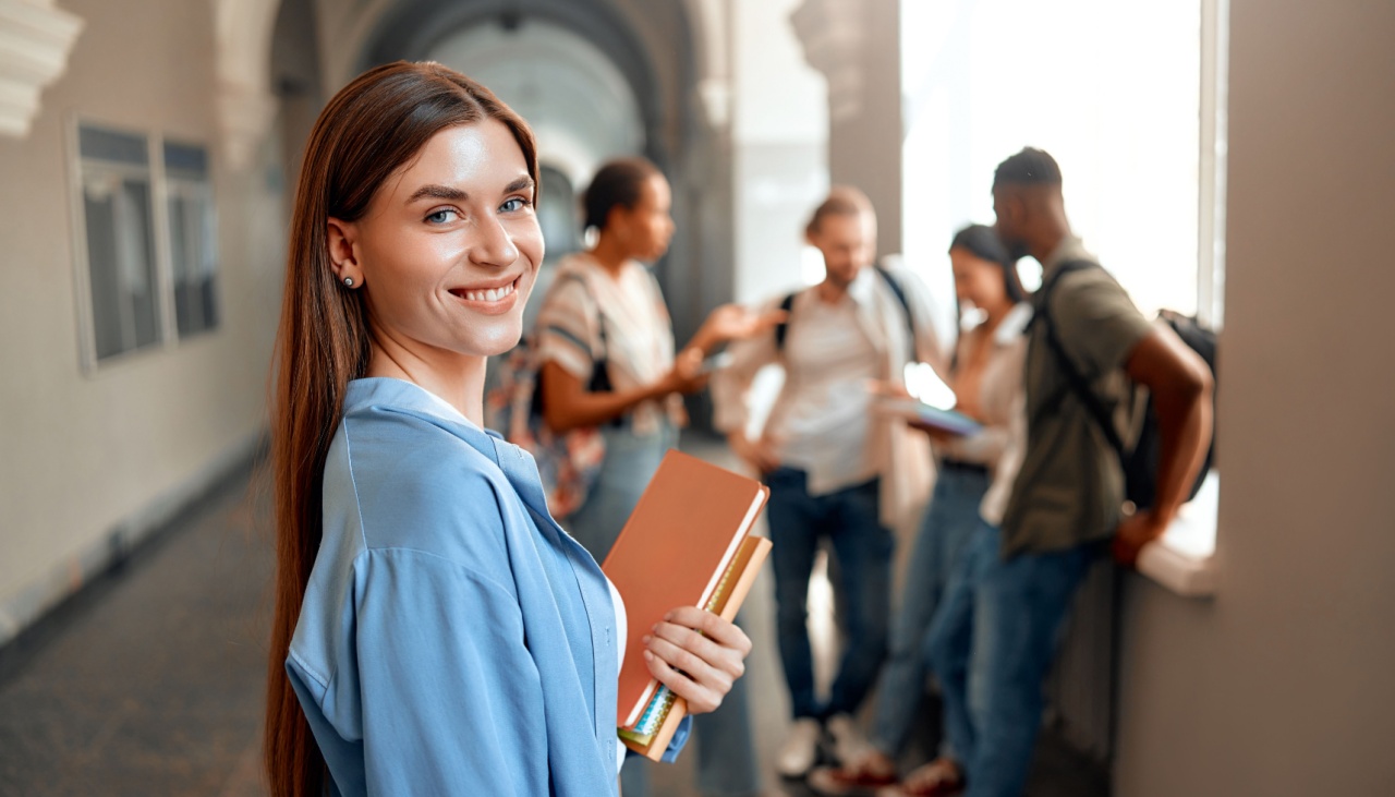 College student on campus