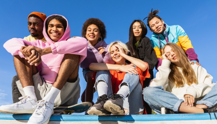 group of diverse teenagers