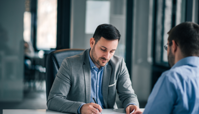 two male office workers