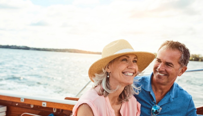 man and woman on boat