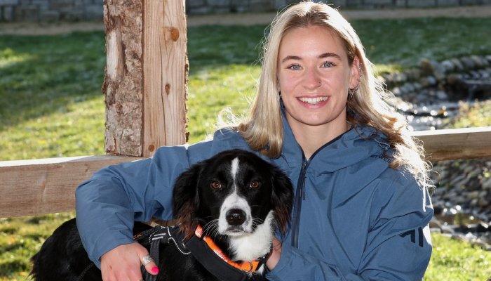 Kathy Baker Rugby 7s player with her dog