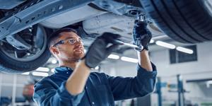 mechanic working in car