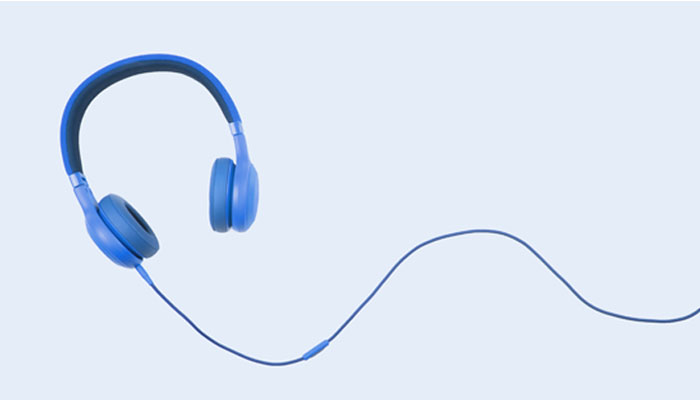 Blue headphones