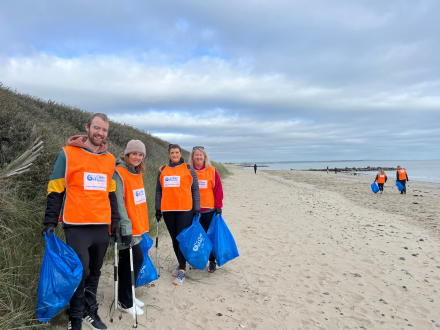 Zurich employees at Rosslare beach clean