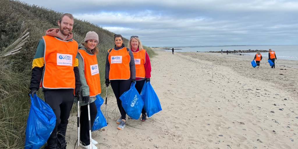 Zurich employees at Rosslare beach clean
