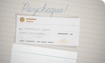 illustration of a paycheque