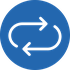 A icon illustration two arrows going in a circle direction
